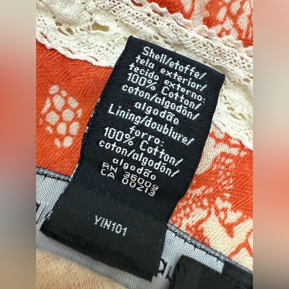 Vintage Calvin Klein Orange and White Floral Mini Skirt - Picture 2 of 8